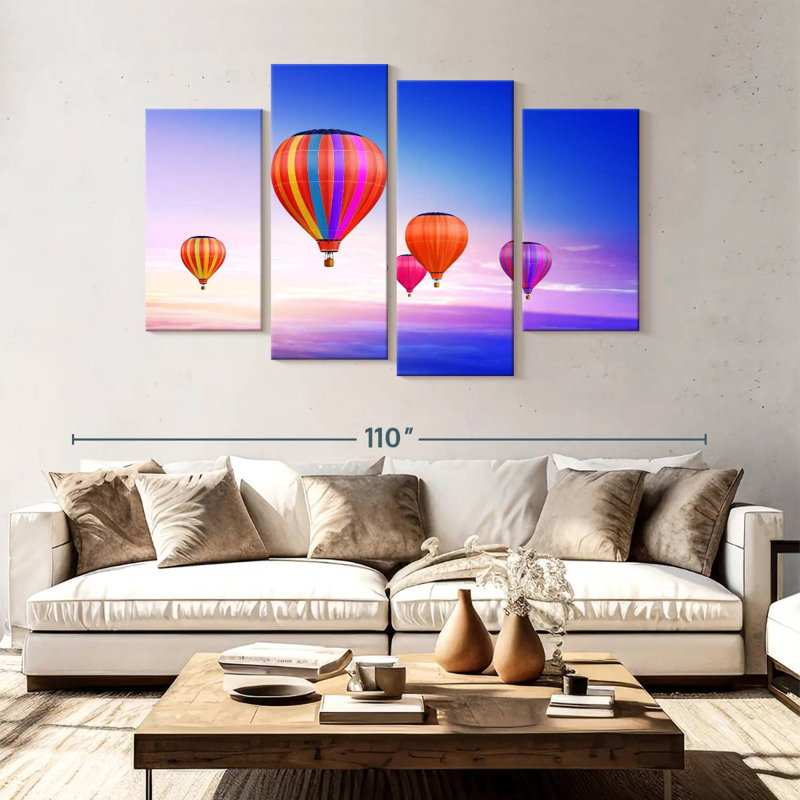 Paysage en montgolfière Mehar, H 54 po x l 84 po