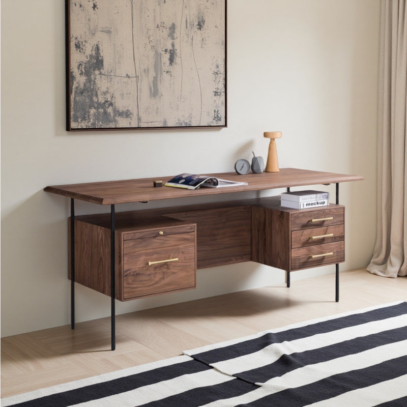 Modern minimalist style desk, 30.71" H x 70.87" W x 27.56" D