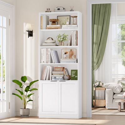 Bibliothèque de rangement H 73,2 "avec armoire à 2 portes