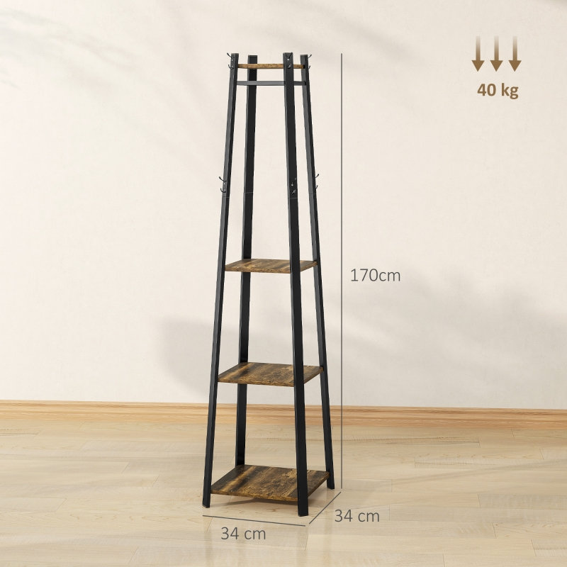 Hall Tree 34cm Wide, Black