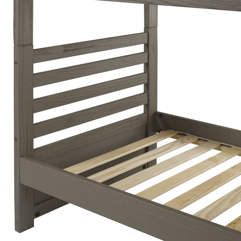 Huseman Kids Twin Over Twin Bunk Bed, Slate