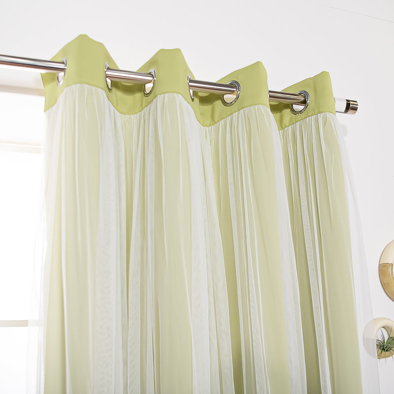 Rideau occultant en polyester Fortuna, Vert