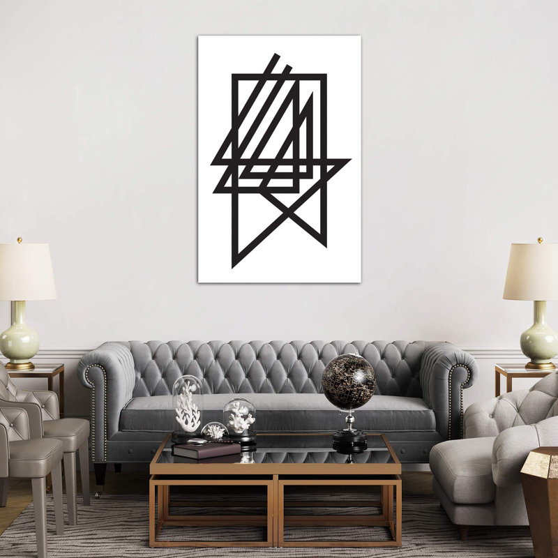 Flatowl - Print on Canvas, 66.04 cm H x 45.72 cm W, Black Floater Framed