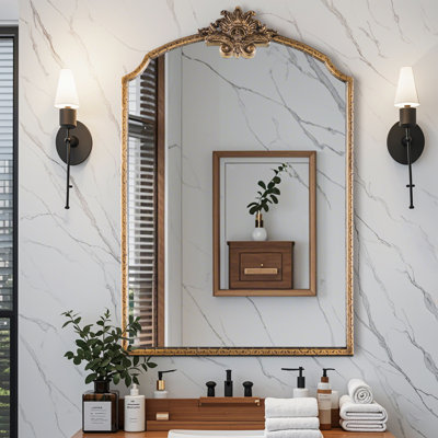 Lindon Arched Iron Wall Mirror