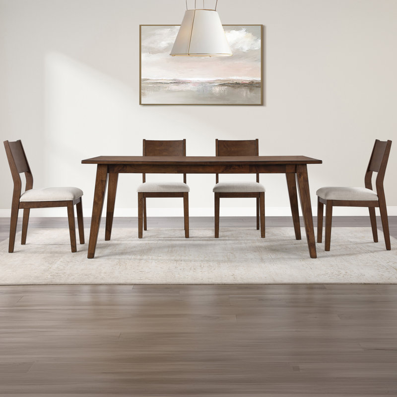 Ensemble de salle à manger en bois massif 72 "Tariel, 5 pièces: table, 4 chaises