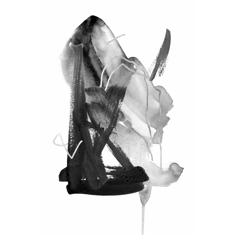 Black And Grey Collide II by Melissa Wang - Wrapped Canvas Painting, 91cm H x 61cm W