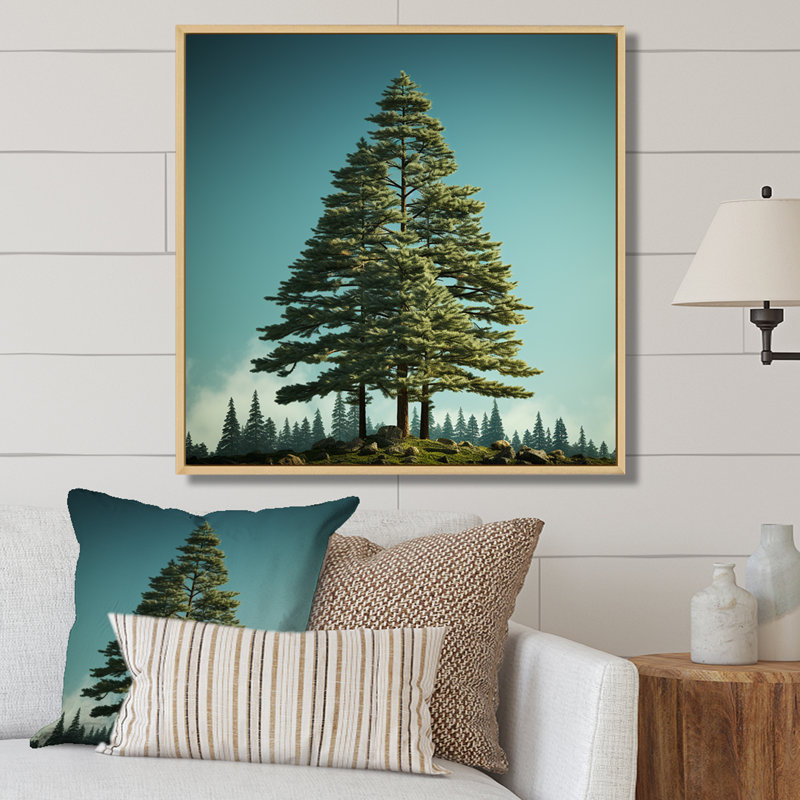 «Pine Tree Perspectives in Forest» sur toile, H 36 po x l 36 po x P 1,5 po, Cadre naturel flottant