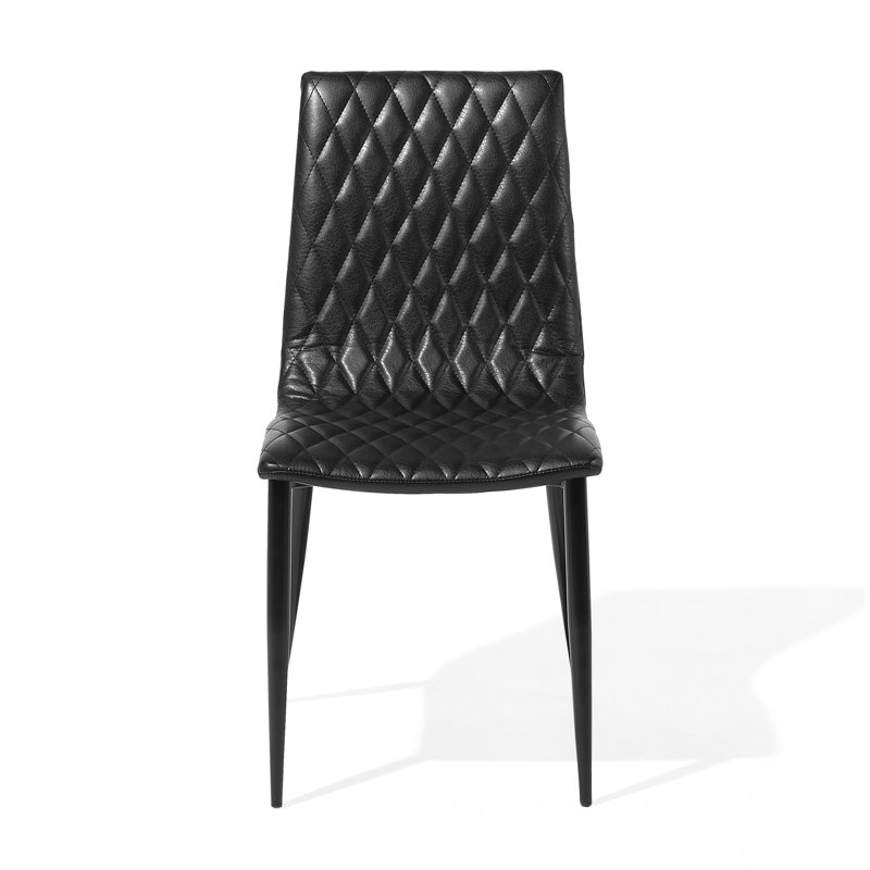 Riceboro 44cm H Upholstered Side Chair, Black