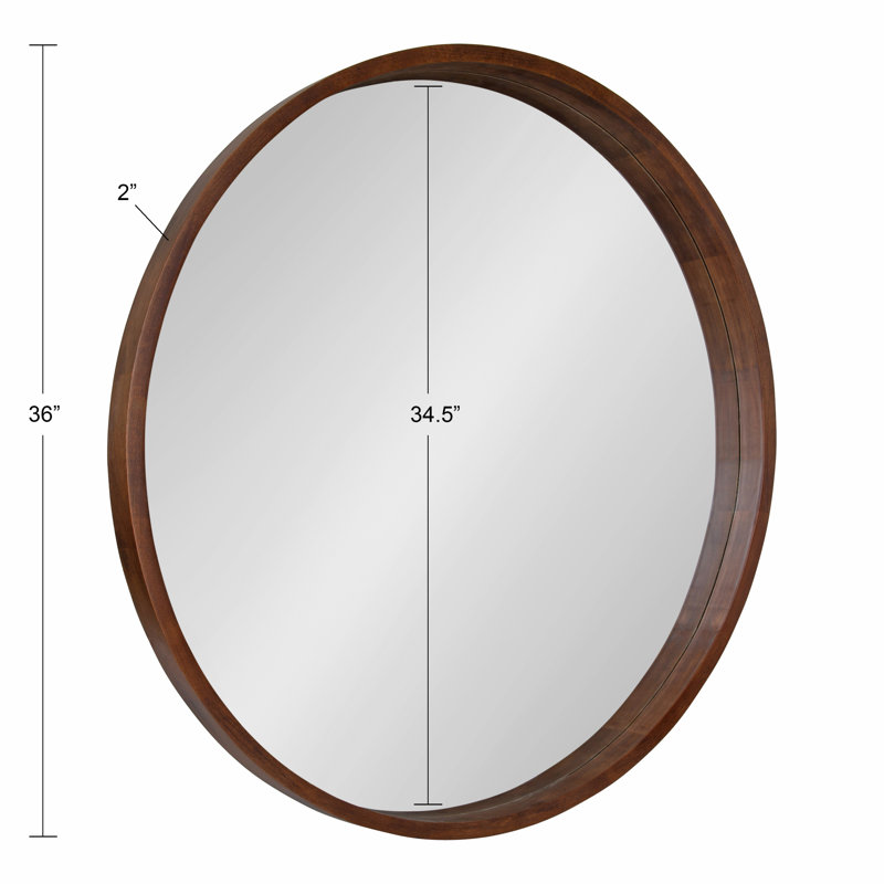 Miroir décoratif moderne et contemporain Loftis, Noyer brun, 36 po x 36 po