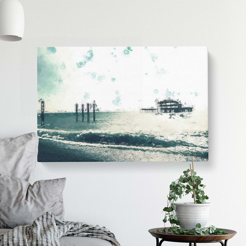 Old West Pier At Brighton Beach In Abstract - Wrapped Canvas, 40cm H x 60cm W x 3cm D