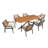 7-Piece Acacia Wood Dining Set with Cushioned Chairs