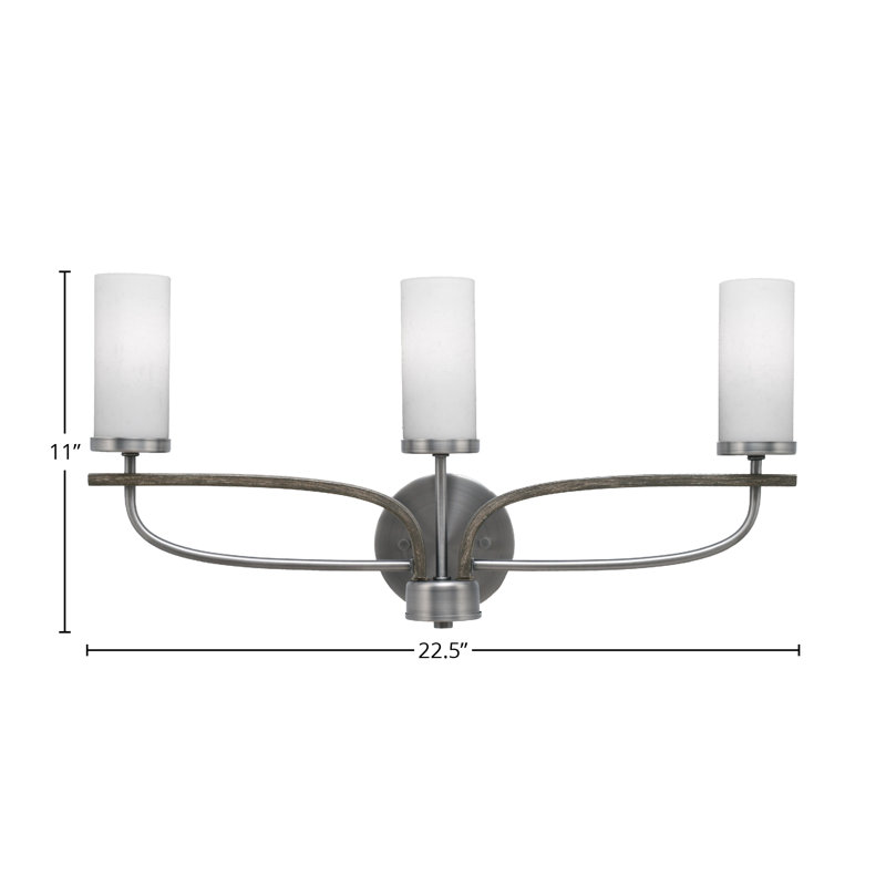 Barre d'éclairage de salle de bain 3 lumières Monterey, gris