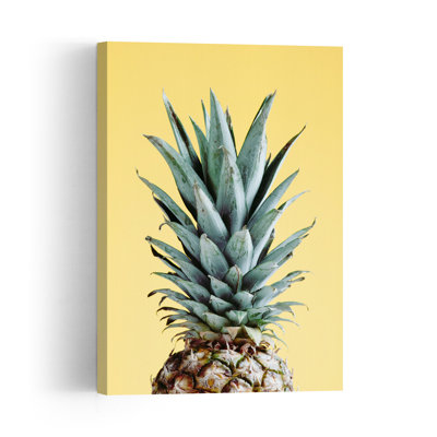 Ananas tropical, jaune, vibrant, fruit abstrait, art mural