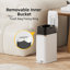 Poubelle de salle de bain 1,6 gallon avec couvercle à fermeture lente, pédale, poubelle en acier inoxydable de 6 litres avec seau intérieur amovible, filtre à odeurs intégré, petite poubelle pour salle de bain, toilette, bureau à domicile, chambre à coucher (blanc)-123117883-128553143