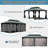 14'x24' Hardtop Gazebo Aluminum Gazebos with Steel Double Roof Metal Gazebo with Curtains and Netting Permanent Hardtop Gazebos-137243285-137243284