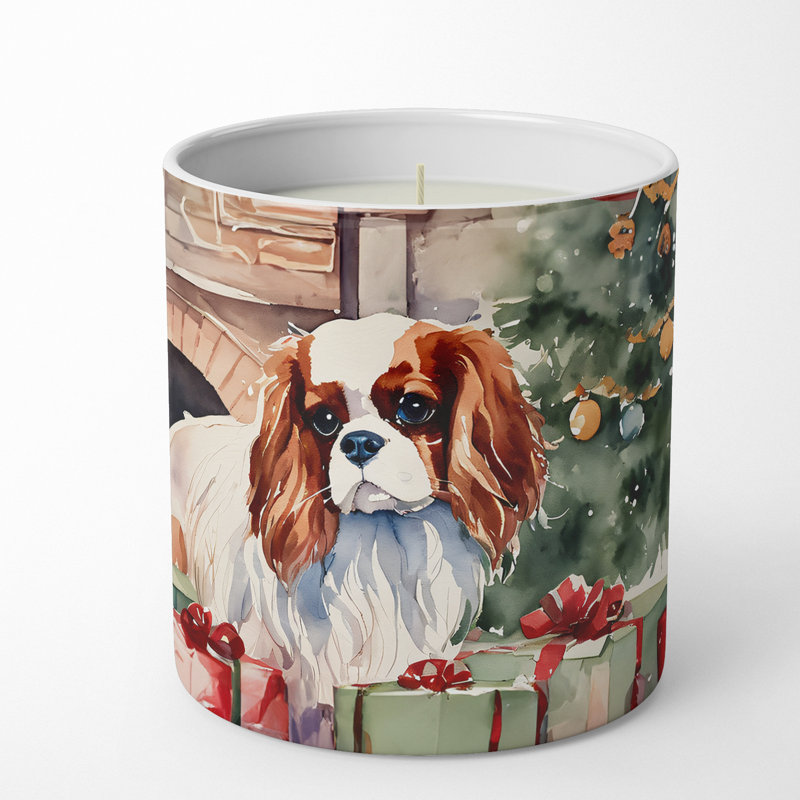 Bougie de Noël parfumée avec support en céramique