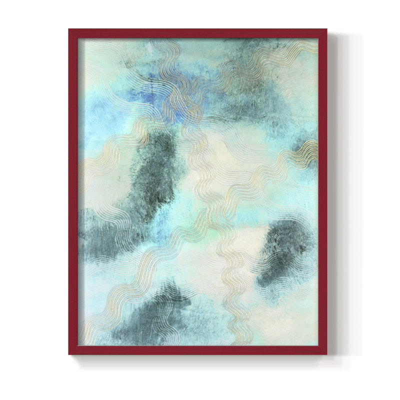 Impression encadrée Blue Shift II - bois massif, H 10 po x l 8 po, Rouge