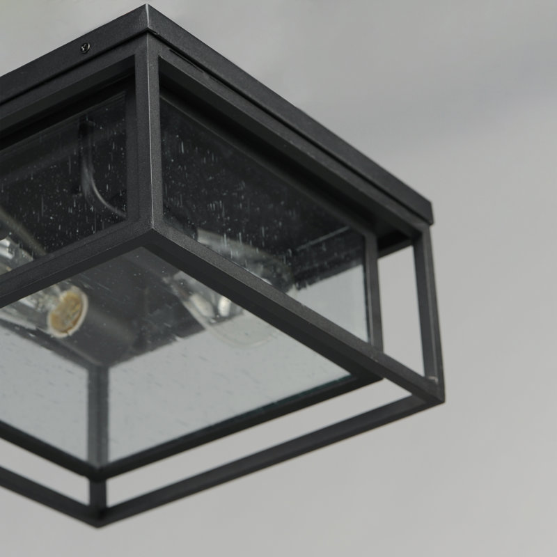 Plafonnier encastré d'extérieur noir à 2 lumières Kamba