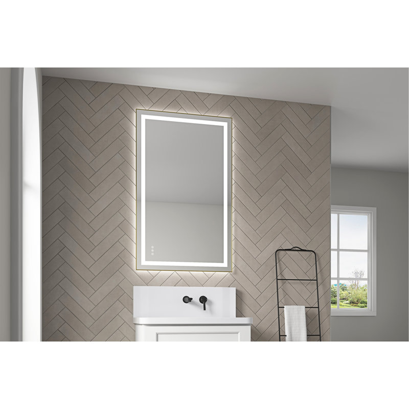 Multi-Functional Bathroom LED Mirror With Smart Touch Buttons And Rapid Defogging