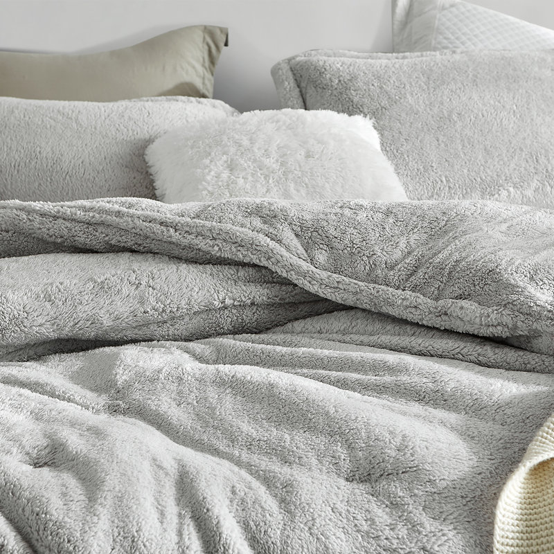 Original Plush Polyester Baffle Box Stitch Comforter, Gray, Full XL Comforter