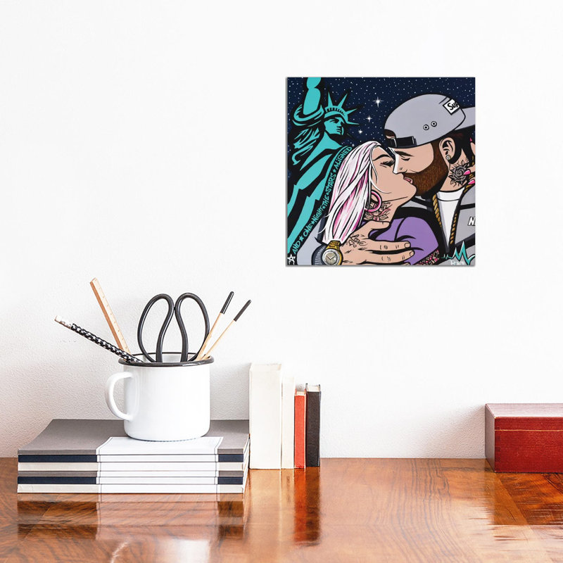 Midnight Ferry Love by Hybrid Life Art - Wrapped Canvas Print, 30.48cm H x 30.48cm W x 1.9cm D