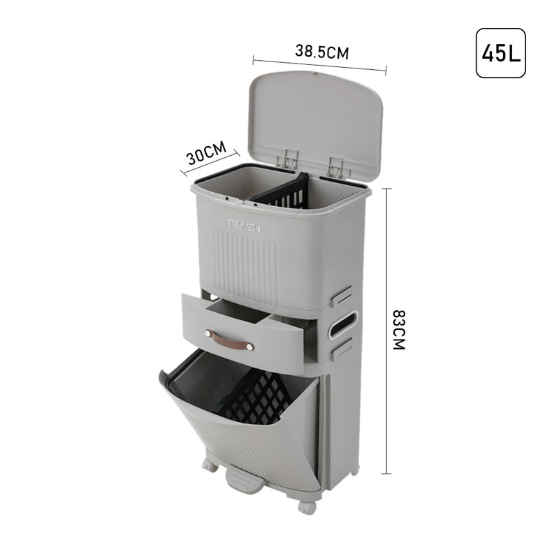 45 Litre Step-On/Hand Press Tresh Can