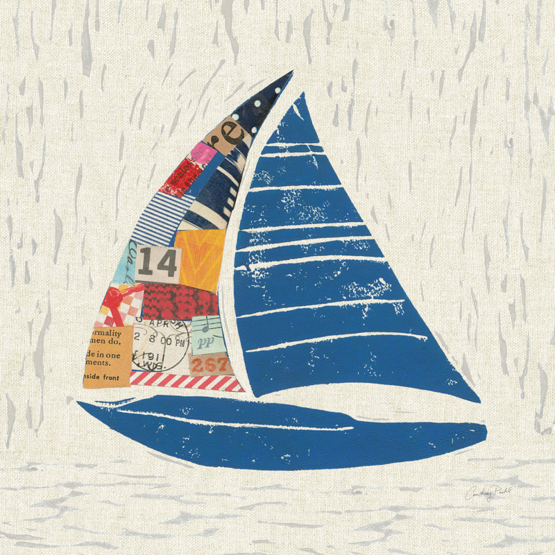 Nautical Collage IV On Linen by Courtney Prahl - Wrapped Canvas Print, 91cm H x 91cm W x 3.8cm D