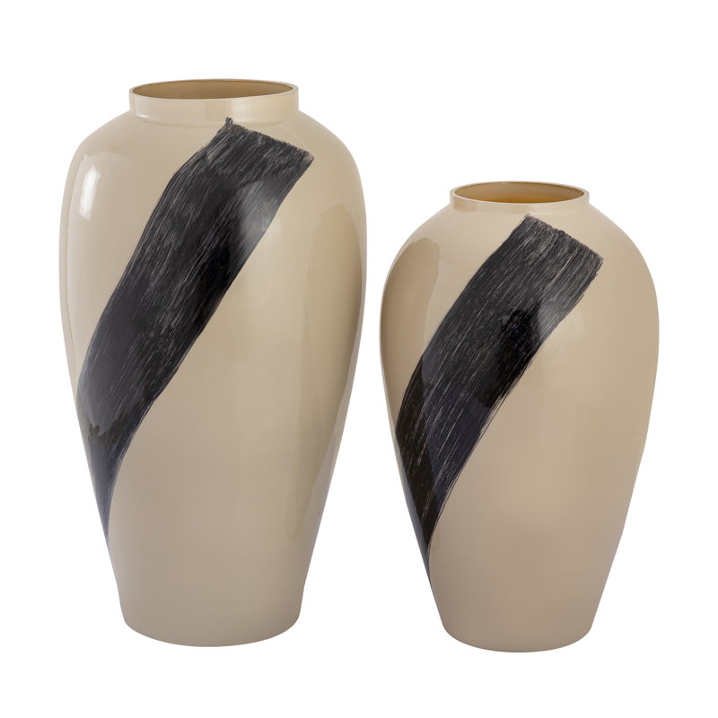 Vase Brushstroke - Grand crème, H 19,75 po x l 11,25 po x P 11,25 po