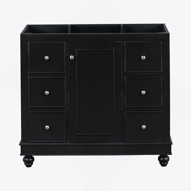 Meuble-lavabo noir 36 po (lavabo non inclus)