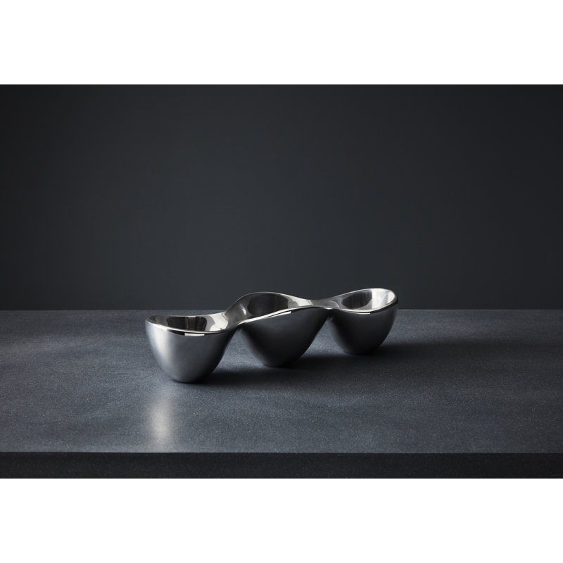 Nambe Triple Condiment Server