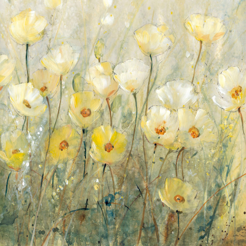Summer Bloom Yellow and White Floral Canvas Art