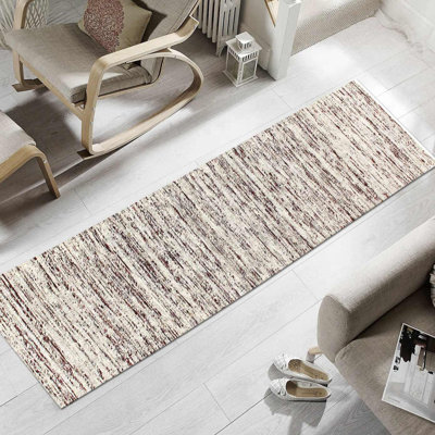 Wool and Cotton Abstract Indoor Rug