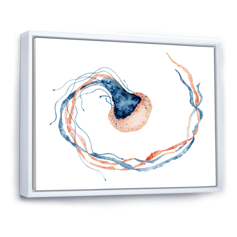 «Medusa peint sur blanc I», reproduction sur toile, H 24 po x l 32 po x P 1 po, Cadre flottant blanc