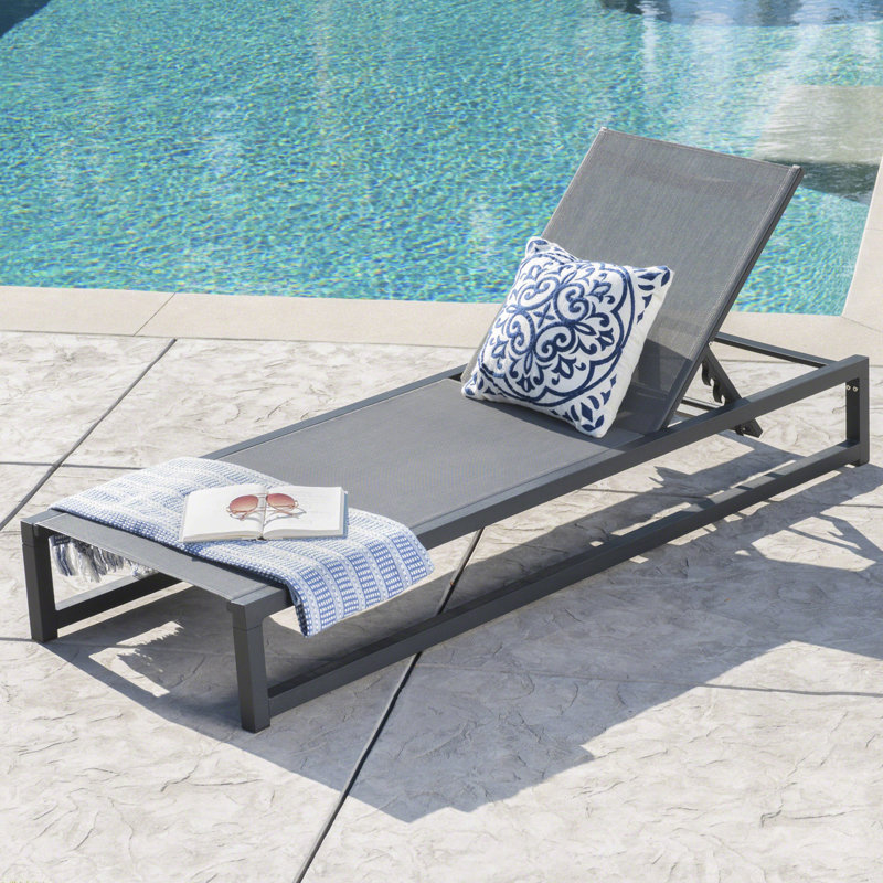 Méridienne VENISE CHAISE, 1, Gris/noir