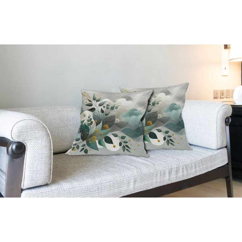 Coussin décoratif réversible en tissu, H 24 po x l 24 po, Carré