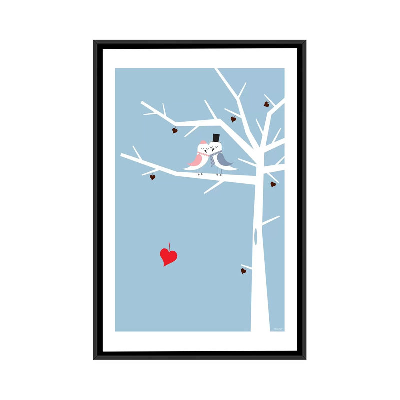 « on the tree », impression sur toile, H 26 po x l 18 po x P 1,5 po, Toile avec cadre noir, Pas de tapis