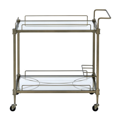 Kitchen Cart, Serving Cart With Glass Shelves