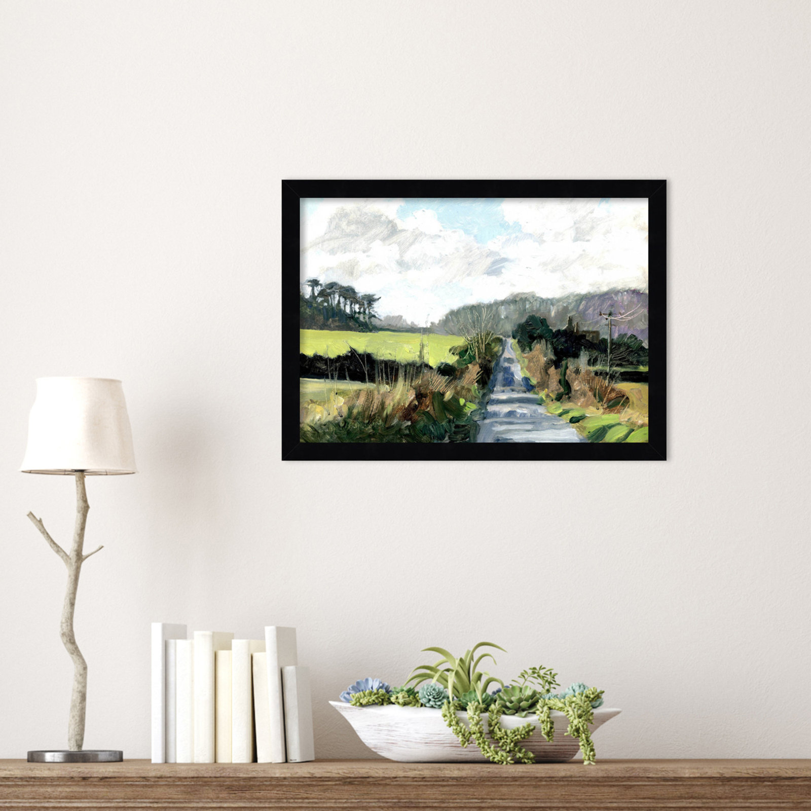 Ceylon "Ripple Lane" Print by Clive Metcalfe, 13" H x 17" W x 1" D, Black