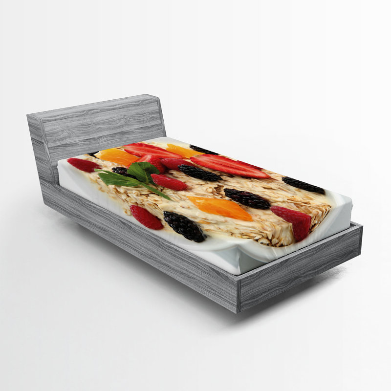 Multicolore Ambesonne, Drap-housse pour lit simple