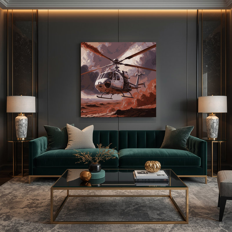 Art mural sur toile brun, "Space Mars", H 16 po x l 16 po