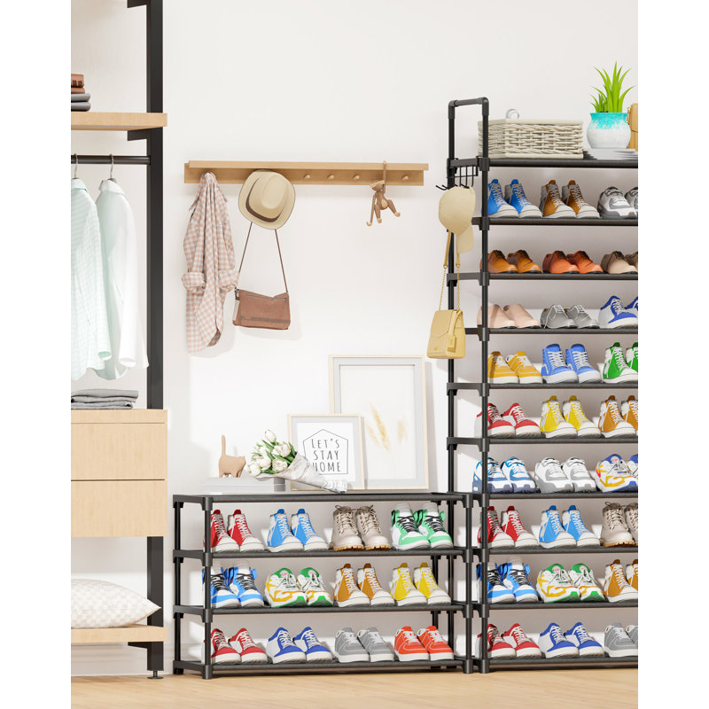 Shoe Rack for Closet - Shoe Organizer, Large-Capacity & Space-Saving Shoe Shelf for Entryway, Bedroom, Living Room,32.2" x 11.8" x 27.5", Black