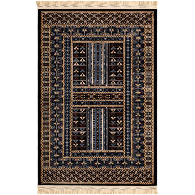 Tapis noir Aucun, Rectangle 4 pi 1 po x 6 pi 1 po