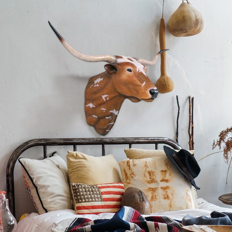 Sculpture murale Texas Longhorn Bull