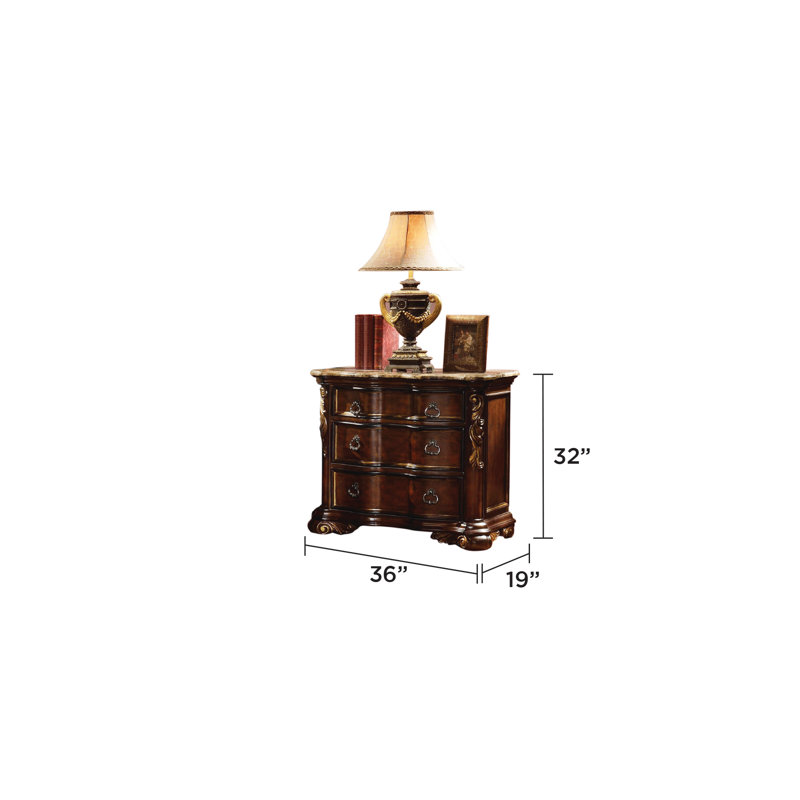 Faxon Nightstand in Dark Walnut, Brown