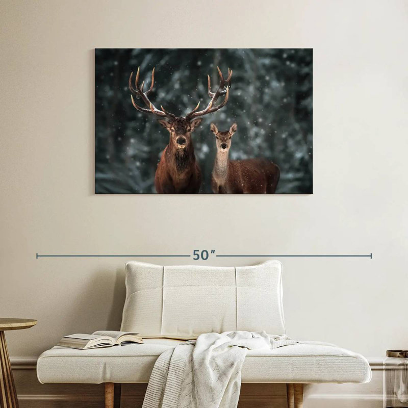 Couple de cerfs, H 26 po x l 39 po