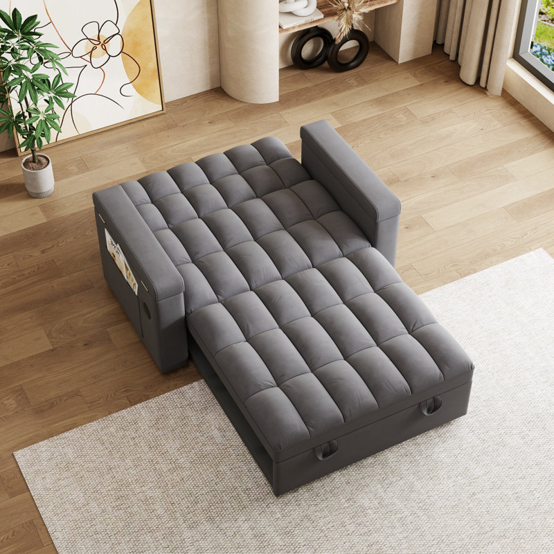 Lit de bureau pour ordinateur de 65 pouces à usage multifonctionnel, revêtement en velours, facile à entretenir dans le salon, panneau pliable et port, confortable pour la chambre des gros