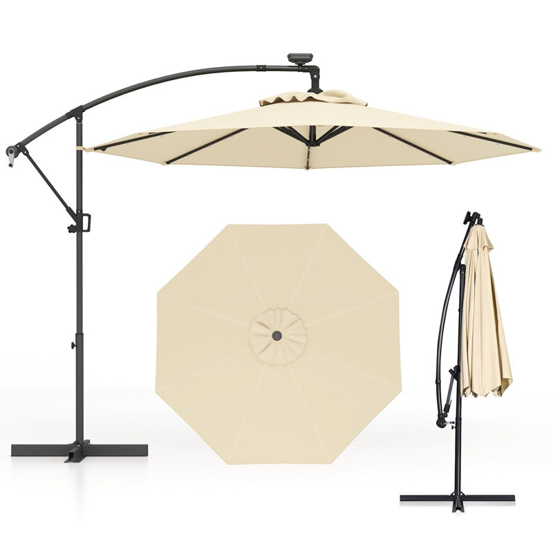 300cm Lighted Tilt Cantilever Parasol