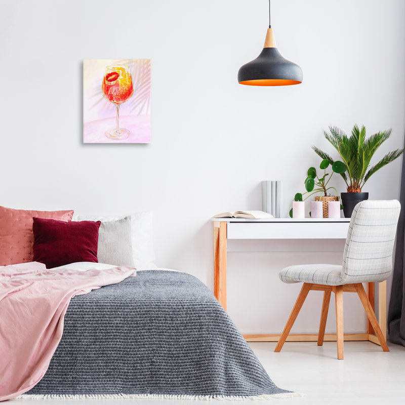 Toile rétro et tropicale Aperol Spirz, design par Ziwei Li, H 20 po x l 16 po