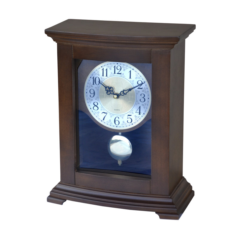 Manufactured Wood Quartz movement / Crystal Tabletop Clock in Brown