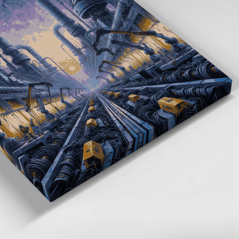 Art mural sur toile gris "Sci Fi Robot entretien Quarters", H 12 po x l 18 po